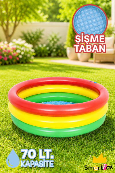 SmartFox Şişme Taban Havuz 86x25 Cm 3 Boğumlu Şişme Havuz