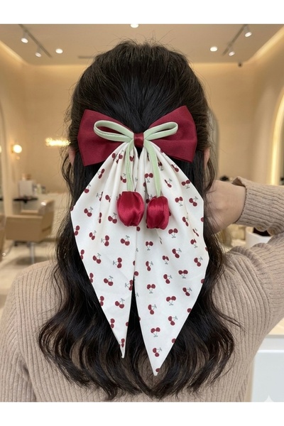 Nildesign مشبك شعر على شكل زهرة التوليب مع فيونكة على شكل قلب لطيف للنساء وال...