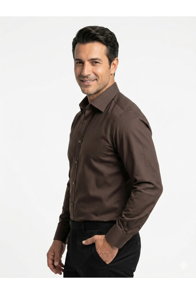 elitpark Battal Size Solid Color Men's Shirt, Pack of Cotton