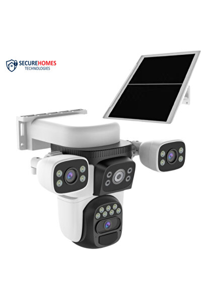 OEM Camera Supraveghere 4G cu cartela SIM, 3 Lentile, Panou Solar 8W si baterie de 8000mAh