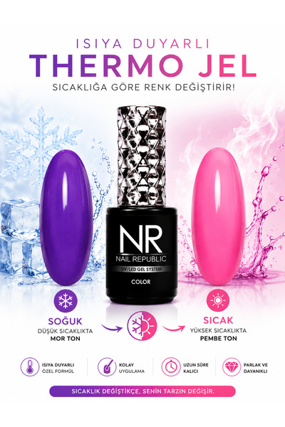 Nail Republic Kalıcı Oje Thermo Color 600 Pembe – Tırnak İçin Renk Değiştiren...