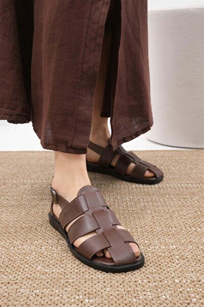 Mio Gusto Γυναικεία σανδάλια Allison Brown Flat