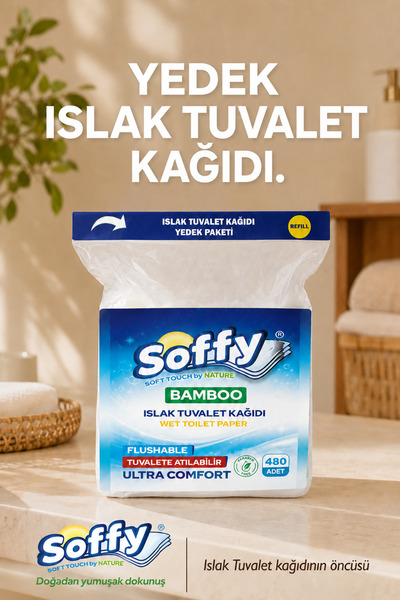 Soffy Yedek Islak Tuvalet Paketi Tuvalete Atılabilen Flushable 480'Adetli