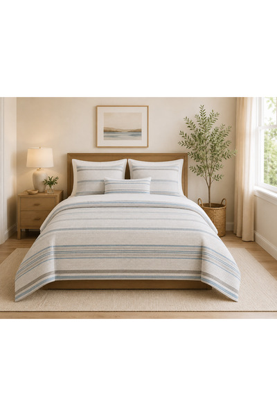 HOME AURAA HARMONY PRINTED QUEEN COMFORTER 150X220 CM -3 PCS SET