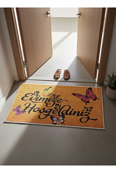 Başak Ev Tekstili Modern Digital Printed Non-Slip Base 40X60 cm Doormat - Bal...