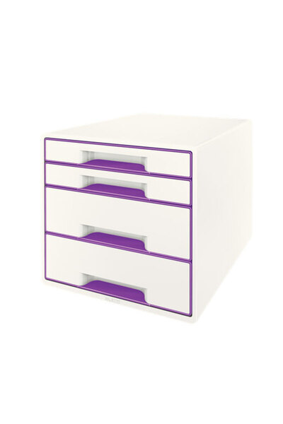 Leitz 4 Drawer Cabinet White/Purple WOW