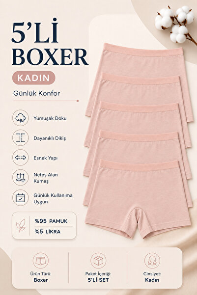 Nicoletta Women's Boxer Panties 5 Pack Ten