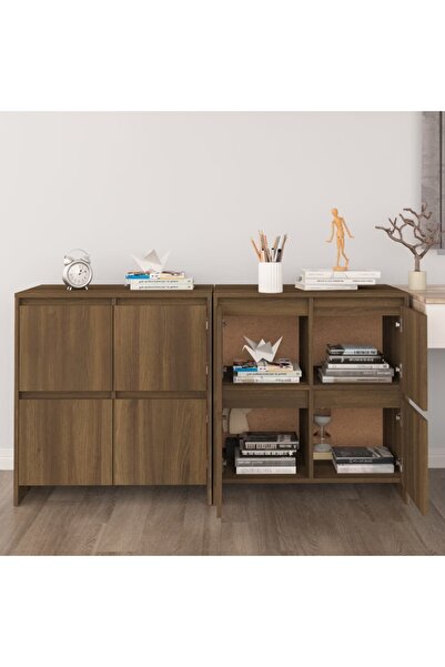 Concept Servante, 2 buc., stejar maro, 70x41x75 cm, PAL