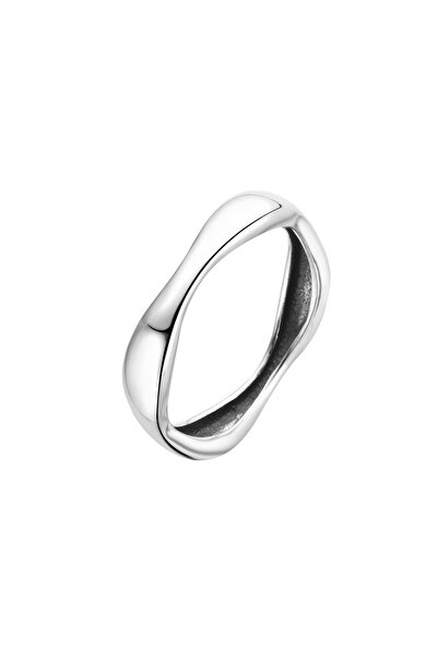 Lisa&Co. Inel Argint Waved 57 mm / Argint placat cu rodiu