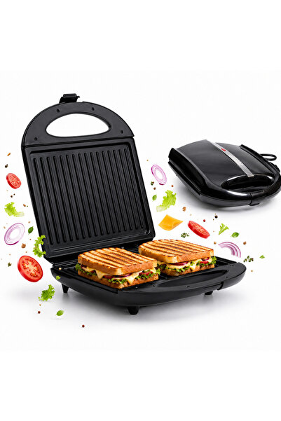 Kamille Gratar electric tip sandwich-maker, cu placi antiaderente, 1400 W - K...