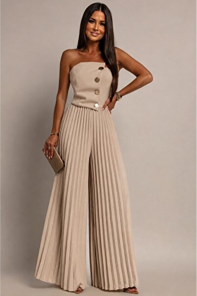 ADAMODA.RO Women's pleated jumpsuit with buttons