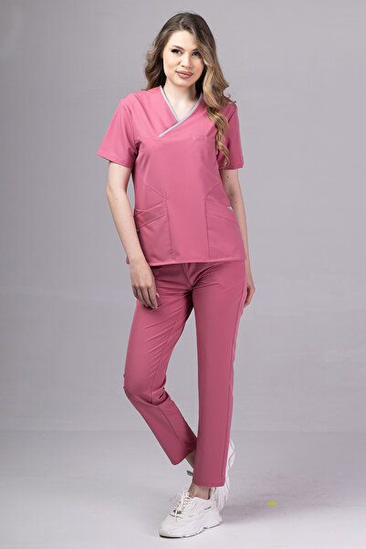 OEM Costum medical premium ONYX pentru femei, roz pudrat cu argintiu