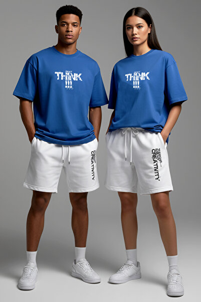 MODEX STYLE Unisex 100% Cotton Oversized T-Shirt and White Shorts Set - Premi...