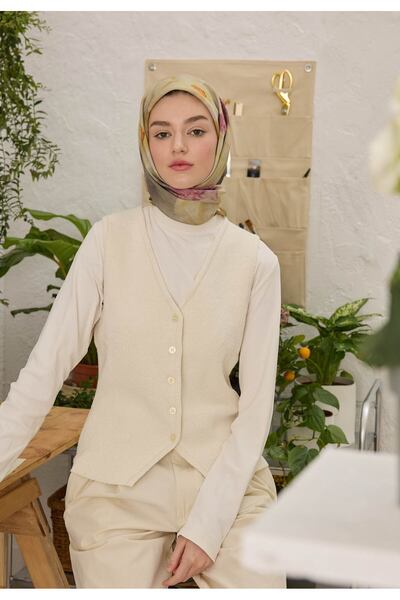 Freshscarfs Eșarfă din bumbac și mătase cu model Blair verde ulei