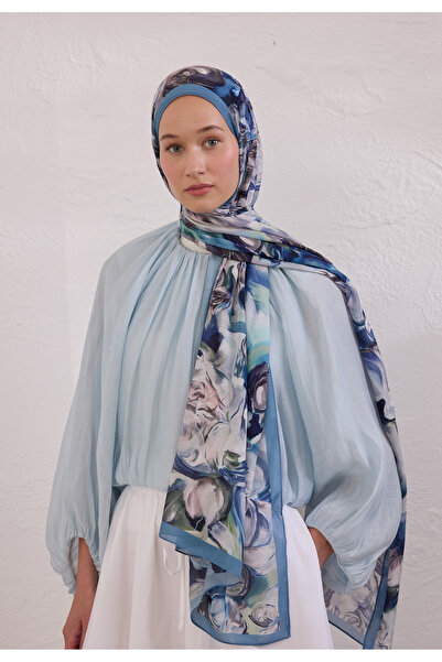 Freshscarfs İndigo Nerıssa Desen Rami Şal