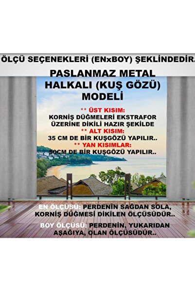 ALTINPAMUK Balkon perdesi ENXBOY Seçenekli Kuşgözlü -Balkon Brandası Zikzak KAHVE TY901-2