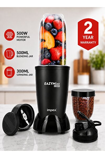 IMPEX خلاط رياضي EAZYMIXX2J500 بقوة 500 واط، محرك نحاسي 22000 دورة في الدقيقة...
