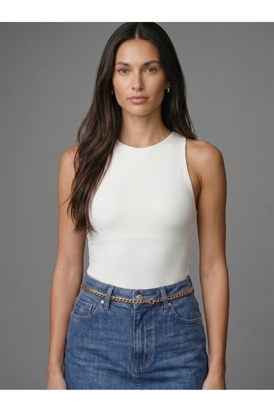 Noe Collection Kadın Halter Yaka Body Slim Fit Likralı Bodysuit Günlük Şık At...