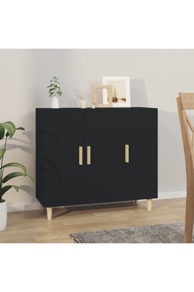 Concept Servantă, negru, 90x34x80 cm, lemn prelucrat