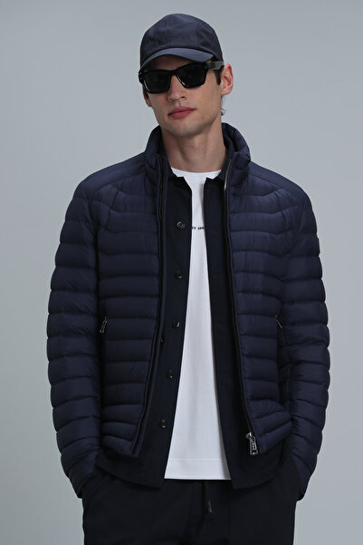 Lufian Pánský kabát Andy Goose Feather Navy Blue
