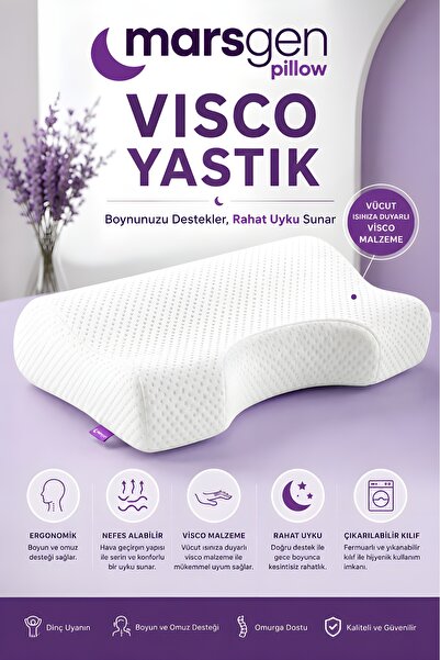 Marsgen Horlama Önleyici Visco Ortopedik Yastık, 55x36x13/11