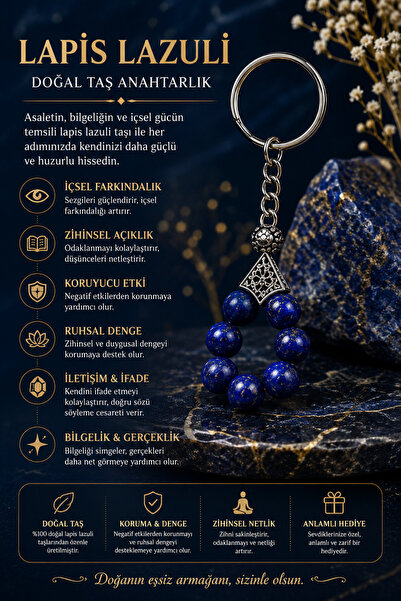 OSMANLI DOĞAL TAŞ SERTIFIKOVAN PRIVJESAK ZA KLJUČEVE OD LAPIS LAZULIJA