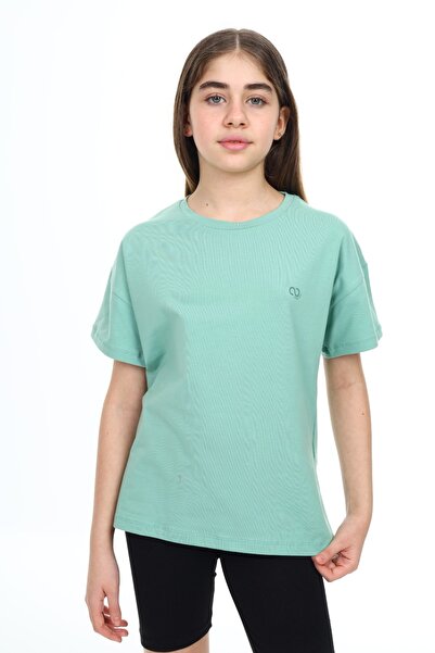 Toontoy Tricou cu mânecă scurtă pentru fete cu imprimeu guler rotund