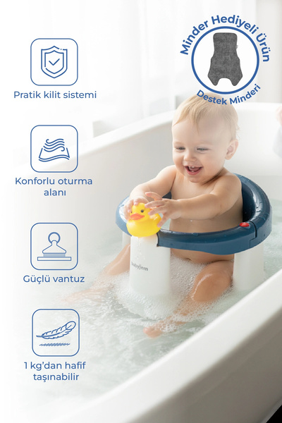 Babyjem Önden Açılır Mama Sandalye Oturağı Ve Minderi - 2 ' Li Set İndigo Mavi