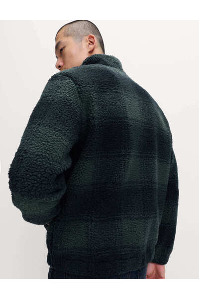 Marks & Spencer Ekose Desenli Fermuarlı Fleece Ceket