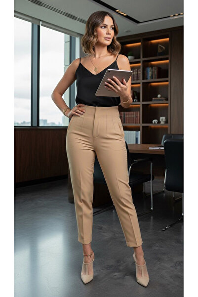 dml giyim ZR model mevsimlik likralı krep pantalon