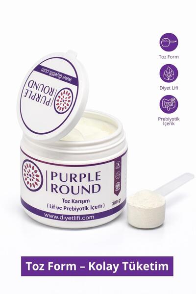 Purple Round Diyet Lifi Toz Karışım Lif Ve Prebiyotik 300gr
