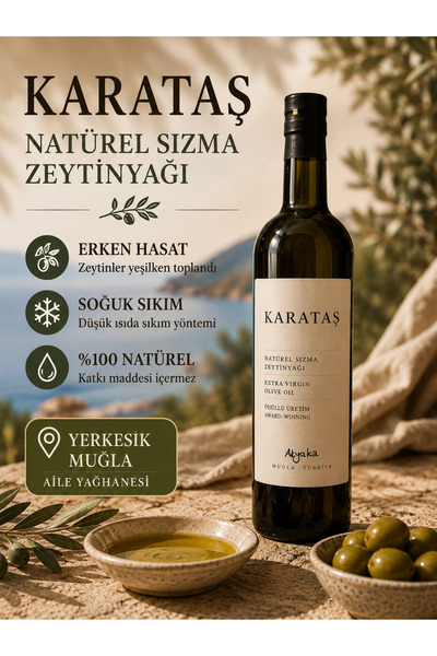 KARATAŞ ZEYTİN ve ZEYTİNYAĞI Karataş Naturel Sızma Zeytinyağı 700 ml – Erken ...
