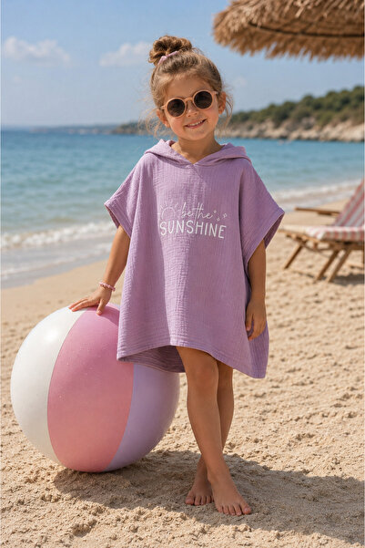 FURYATEX 100% Cotton Muslin Children's Poncho |   Hooded Sea Pool Beach Ponch...