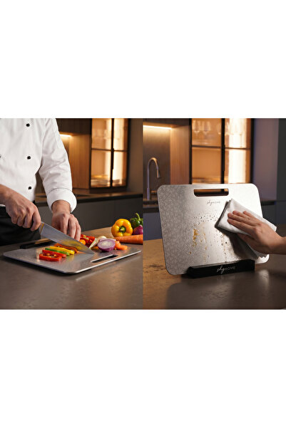SHG HOME Stainless Steel Butcher Type Meat Cutting Board 30X40 cm Eid Al-Adha...