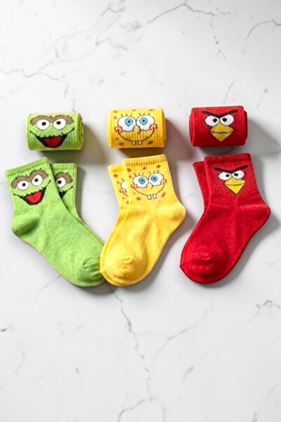 Socks Stores 3 Pairs of Colorful Patterned Unisex Socks Cotton Soft Textured ...