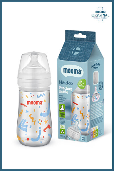 MOOMA Neeko Doğal Tepkili Antikolik PP Confetti Desenli Biberon 250 ml (18+ A...