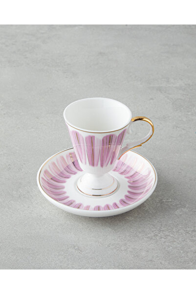 English Home Winnie Porselen 4 Parça 2 Kişilik Kahve Fincan Takımı 90 ml Pembe - Mavi