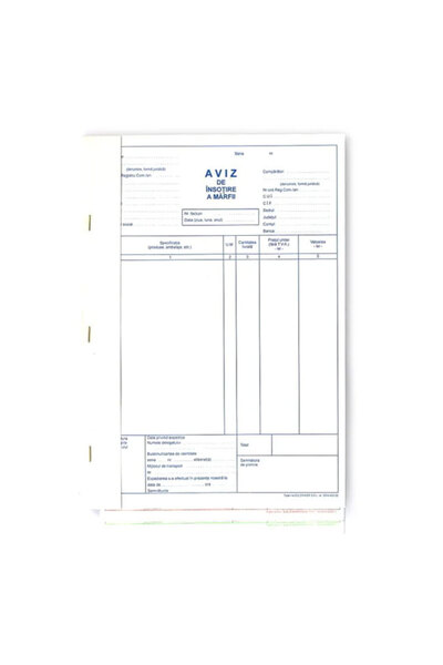 Om DOCUMENT ACOMPANIANT MARFĂ, FORMAT A4, 3 COPII