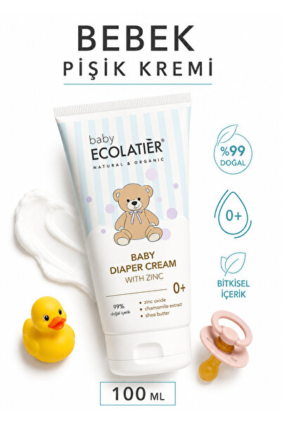 ECOLATIER Bebek Pişik Kremi 0+ Yaş Yenidoğan Bakım Ürünü, Papatya Özü, Shea Y...