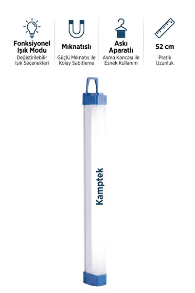 kamptek kamp teknolojisi SARJLI KAMP KARAVAN ÇADIR SARJLI FLOROSAN 52 CM LAMB...