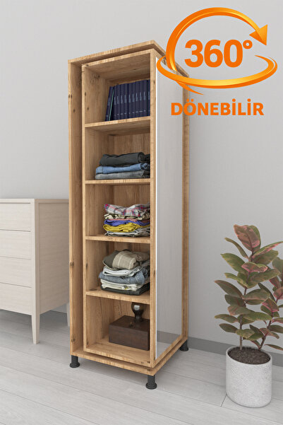 iyimi? Dönence 360 Derece Dönen Aynalı Çok Amaçlı Dolap Askılıklı Raflı Gardı...