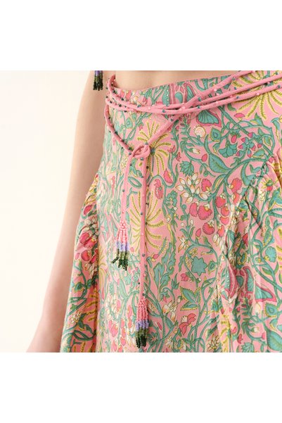 Zsa Zsa Zsu Gaya Strapless Hand-Printed Skirt - Colorful
