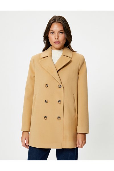 Koton Stash Coat dublu piept buzunar cu nasturi detaliat