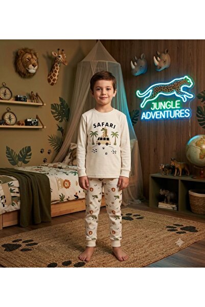 Pajama Shop Set de pijamale de iarnă cu mânecă lungă, cu model de crocodil, m...