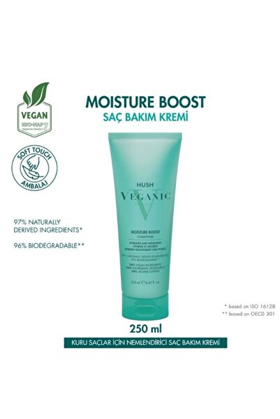 HUSH Veganic Moisture Boost Kuru Saçlar İçin Nemlendirici Saç Kremi 250 ml