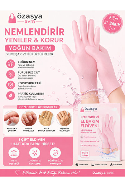 Özasya AVM Silikon Bakım Eldiveni Nemlendirici Ve Çatlama Önleyici Jel El Pee...