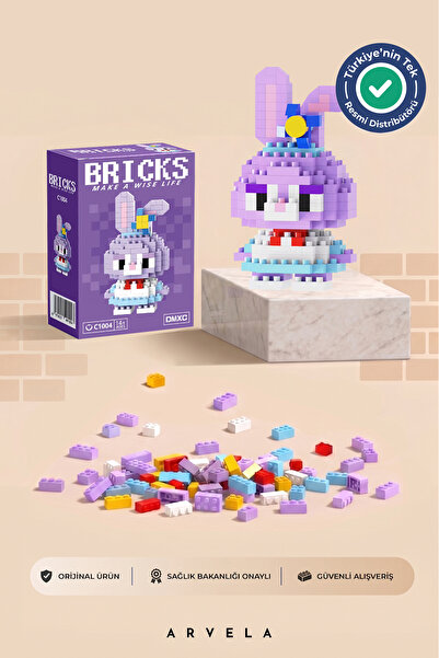 Bricks make a wise life Tavşan Kız Mini Blok Oyuncak – Sevimli Koleksiyon Fig...
