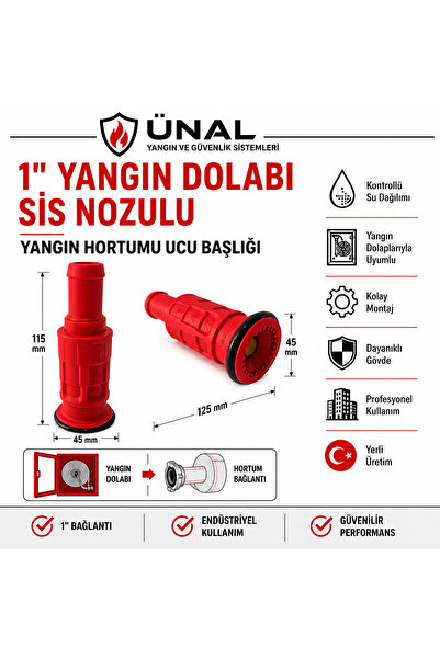 ünalgrup 1 inç Yangın Dolabı Sis Nozulu Yangın Hortum Ucu Başlığı Yangın Dola...