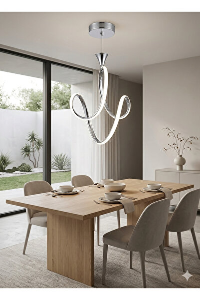 Zeya Lighting Yüksek Aydınlatmalı Badem Model krom kaplama sarkıt modern 3 re...