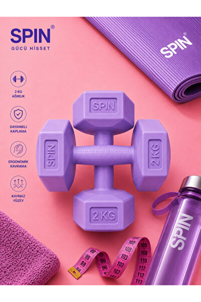 Spin 2 Kg X 2 Adet Vinyl Kaplı Toplam 4 Kg, Dambıl Seti, Dumbell Set Specials...